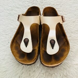 Birkenstock Gizeh Cream Sandals size EU 37 24cm